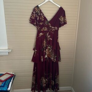 Lulus tiered autumn floral maxi dress